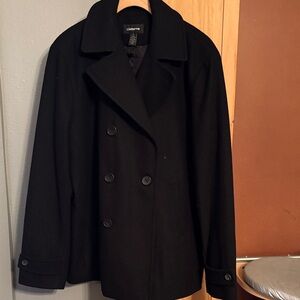 Claiborne Men's Classic Black Peacoat